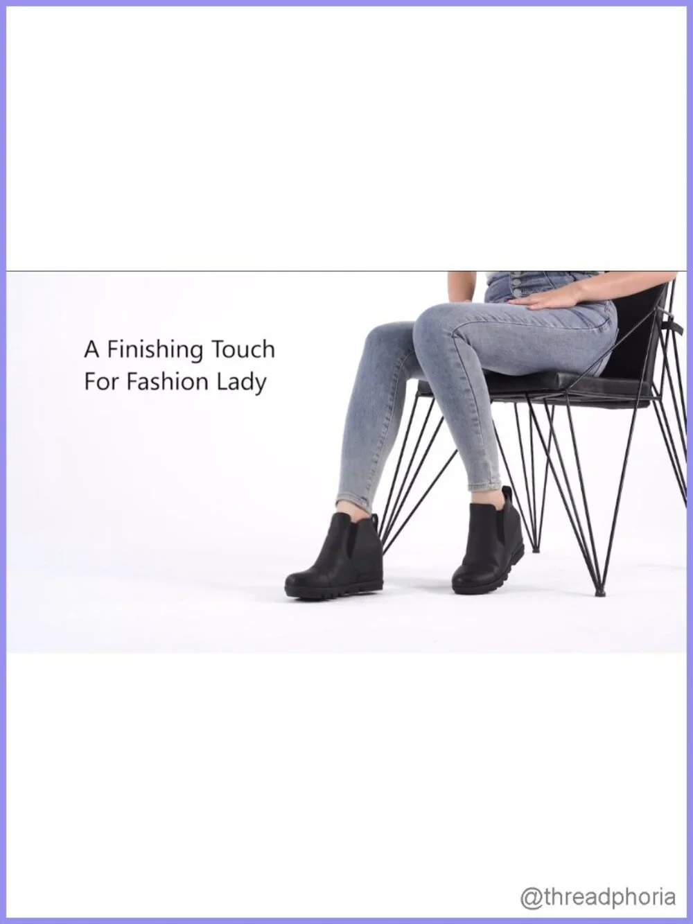 Leather Wedge Ankle Boots Slip On Comfortable Booties